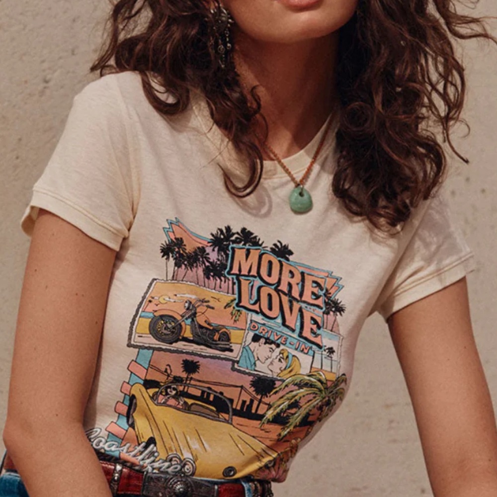 Spell Coastline Crusin Shrunken Graphic Tee with Retro Print